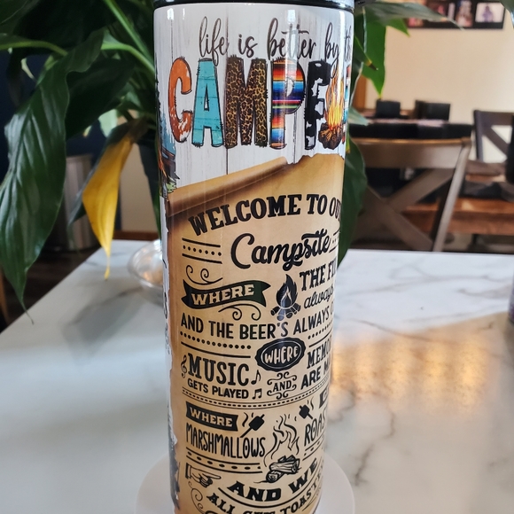 Camping is My Happy Place  Camping Quotes 30oz Tumbler with duo lids 🎉sale - Picture 7 of 9